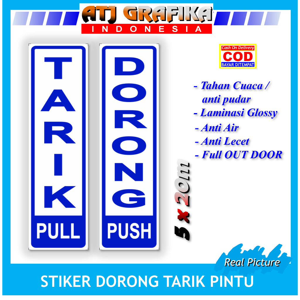 

Stiker new dorong tarik push full sticker petunjuk buka tutup pintu kantor rumah toko dll