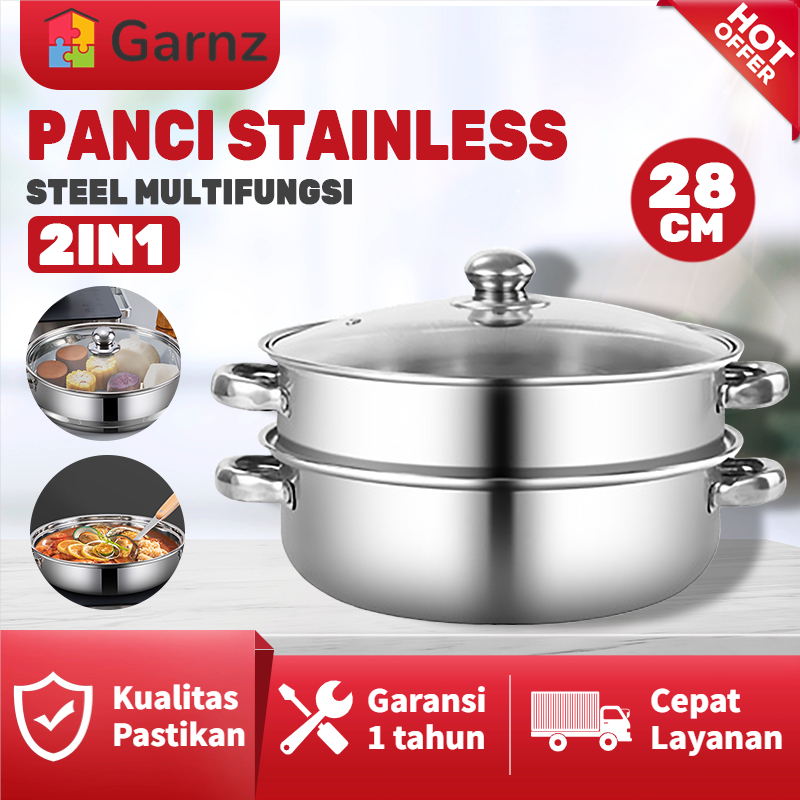 NEW PANCI STEAMER KUKUS STAINLESS 2 TINGKAT / PANCI STEAMER / PANCI STEAMER KUKUS STAINLESS STEEL