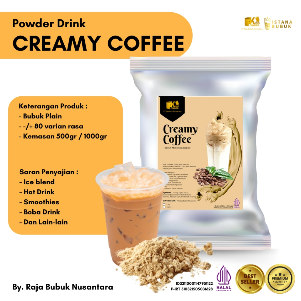 

Bubuk Minuman Creamy Coffe Bubuk Minuman rasa Creamy Coffe Serbuk Minuman Creamy Coffe