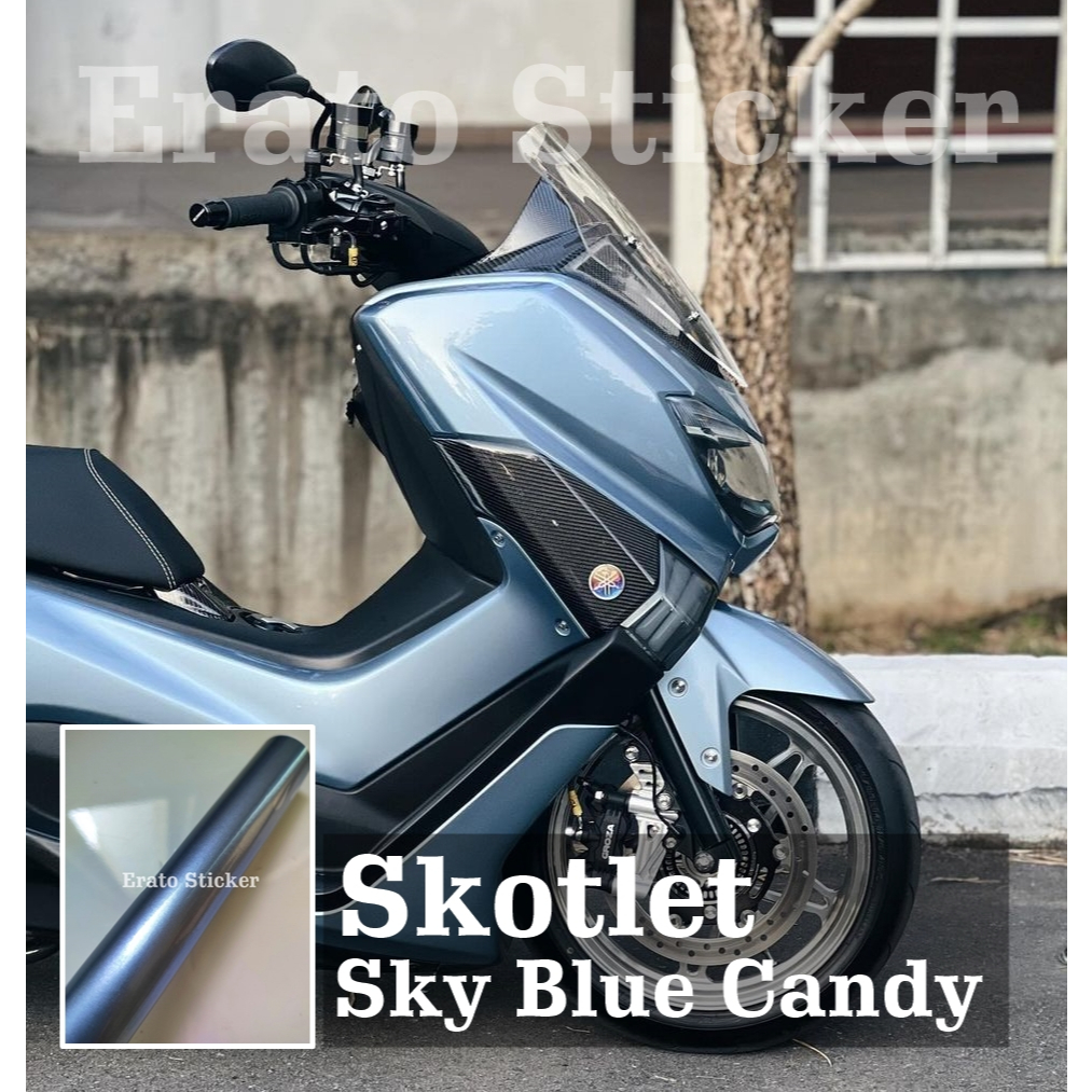 Skotlet Stiker Sky blue candy Skotlet blue sky metalik candy stiker motor sky blue metalik candy