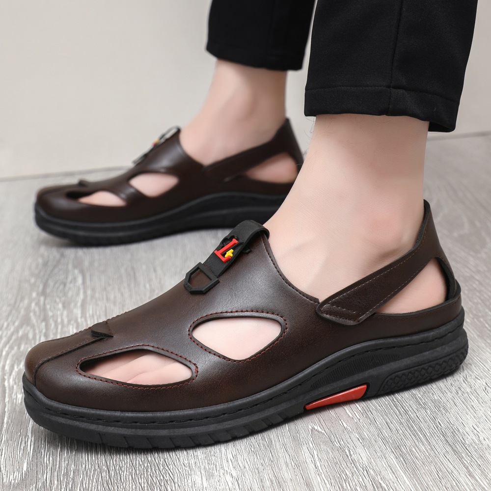 Sepatu Sandal  kulit Pria Original K46//Sepatu Sandal kulit Cowok High Quality Nyaman Dipakai