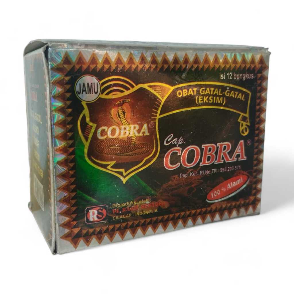 Jamu Obat Gatal-gatal Eksim Cap Cobra Kurap Eksim Sakit gigi, Cobra Jamu