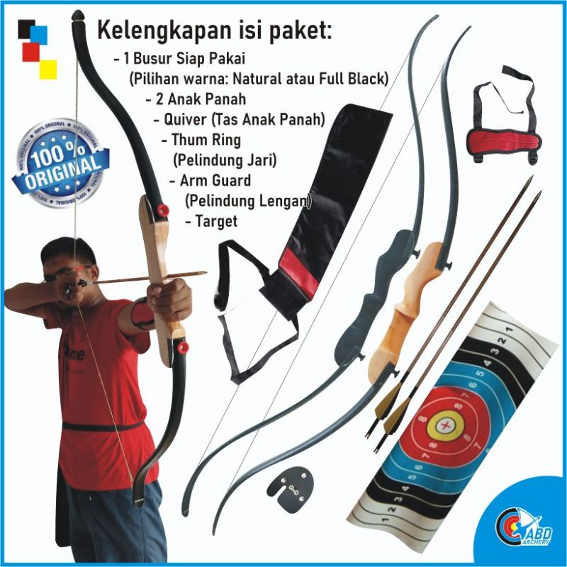 FULL SET BUSUR PANAH STANDAR BOW DEWASA PEMULA