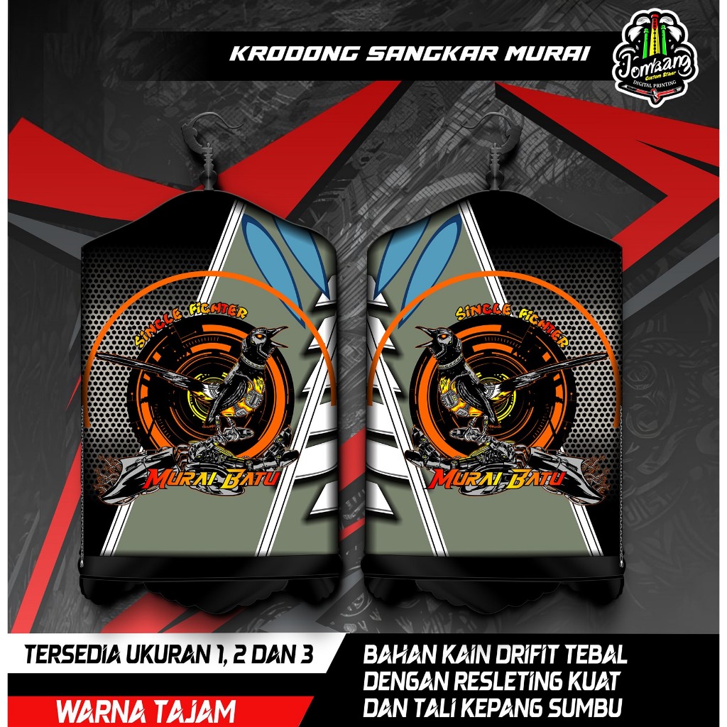 Krodong Krojong Sangkar Burung Murai, Sangkar Bulat Custom, Printing, High Quality, COD