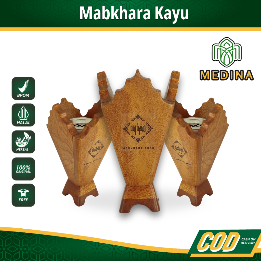 Mabkhara Kayu Arab Set Tempat Bakar Dupa Mabkharah Bukhur Arab Antik