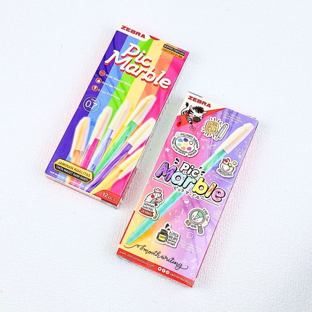 

Pulpen Piccolo Zebra 0.7 mm Tinta Hitam Pic Marble & Pic Candy