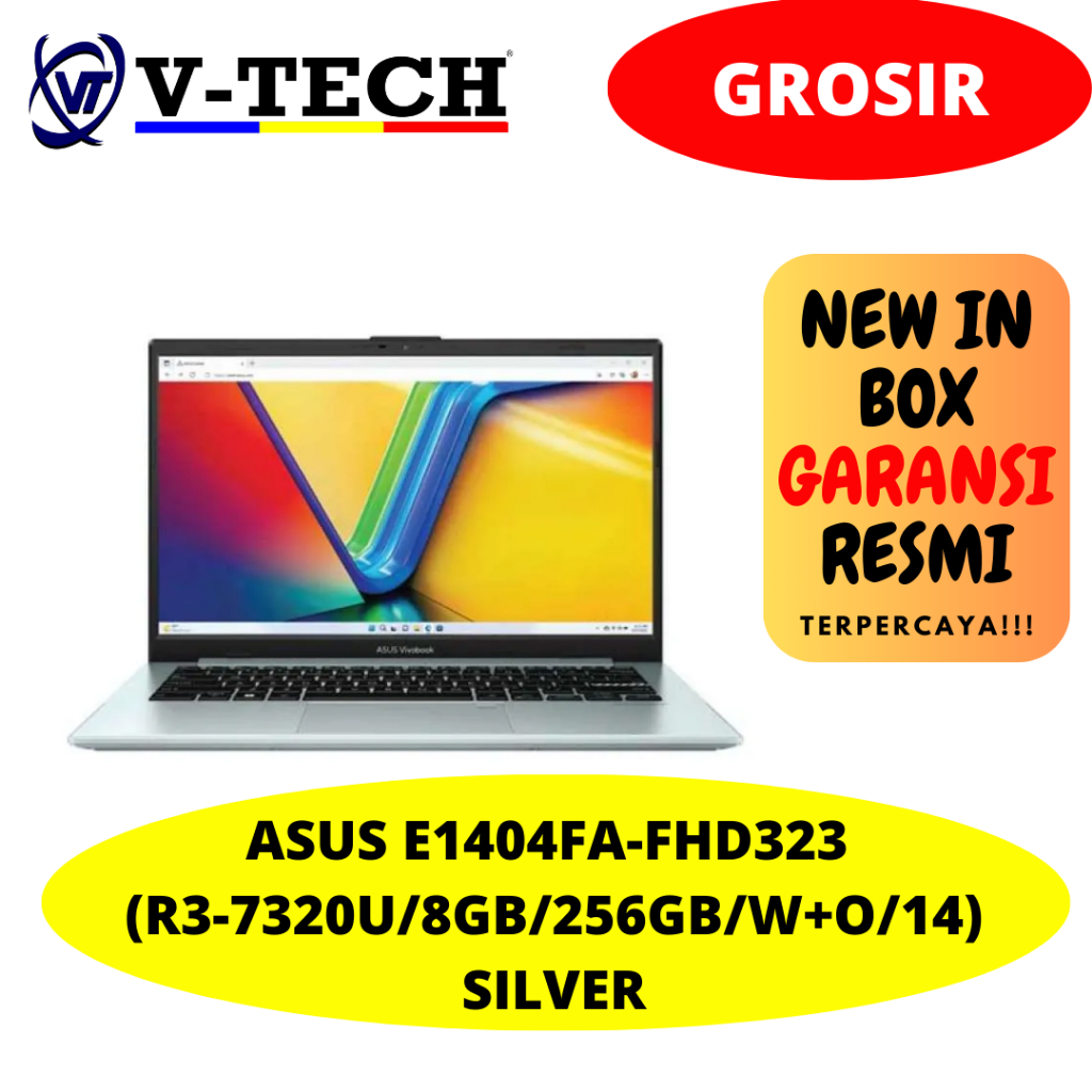 LAPTOP ASUS E1404FA-FHD323 (R3-7320U/8GB/256GB/W+O/14)SILVER