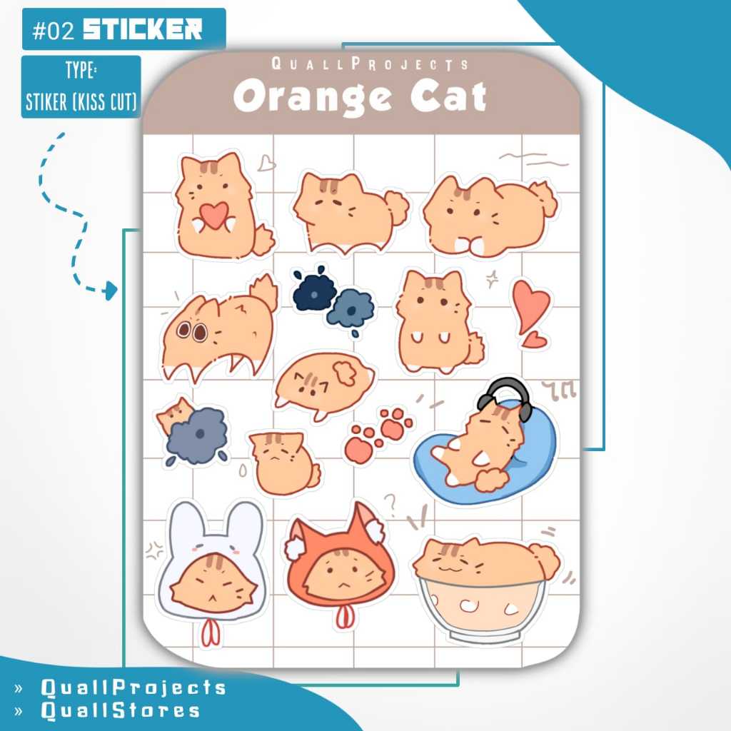 

COD || ORANGE CAT STIKER - STIKER KUCING OREN STIKER AESTHETIC
