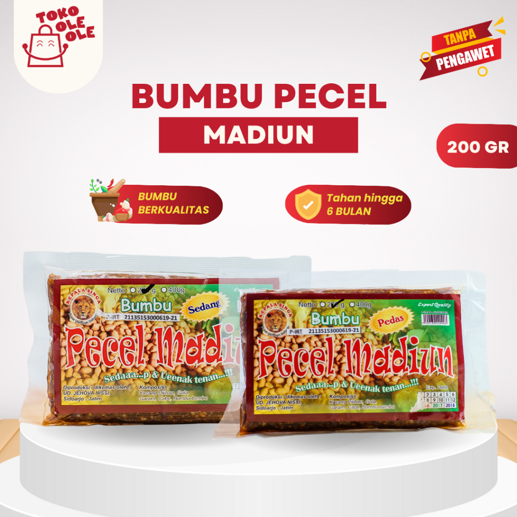 

Bumbu Pecel Madiun Asli Sambel Pecel Cap Kepala Singa 200 gr