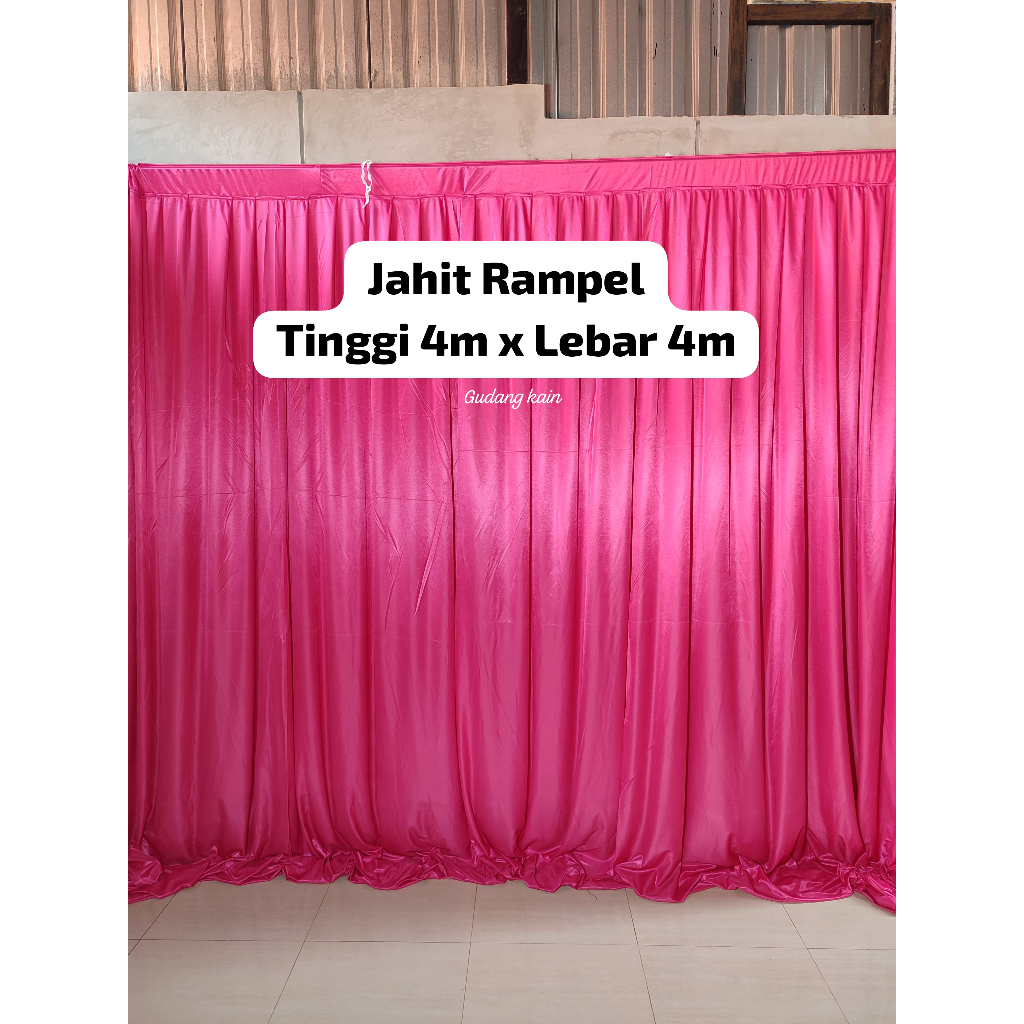 JAHIT RAMPEL KAIN DEKORASI 4x4 / BACKDROP UKURAN 4x4 / BACKDROP LAMARAN, PANGGUNG / KAIN ABUTAY
