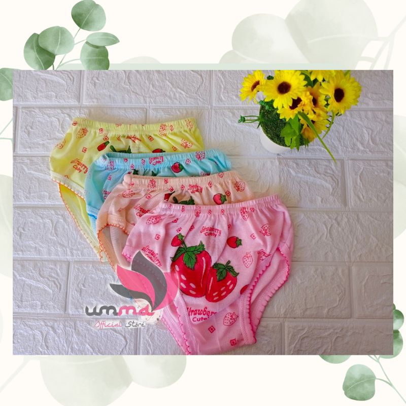 Celana dalam anak strawberry / CD anak lusinan/ Grosir CD anak murah/ Celana dalam anak perempuan 3-