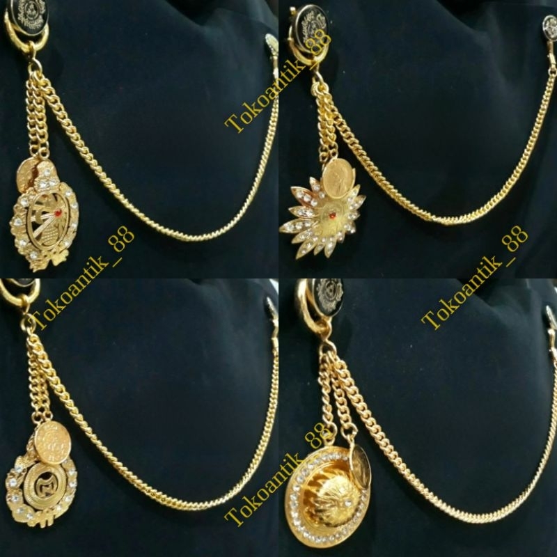 Pin Bros Rantai Jas Beskap Busana jawa Logo keraton Surakarta Mangkunegaran Yogyakarta matahari topi