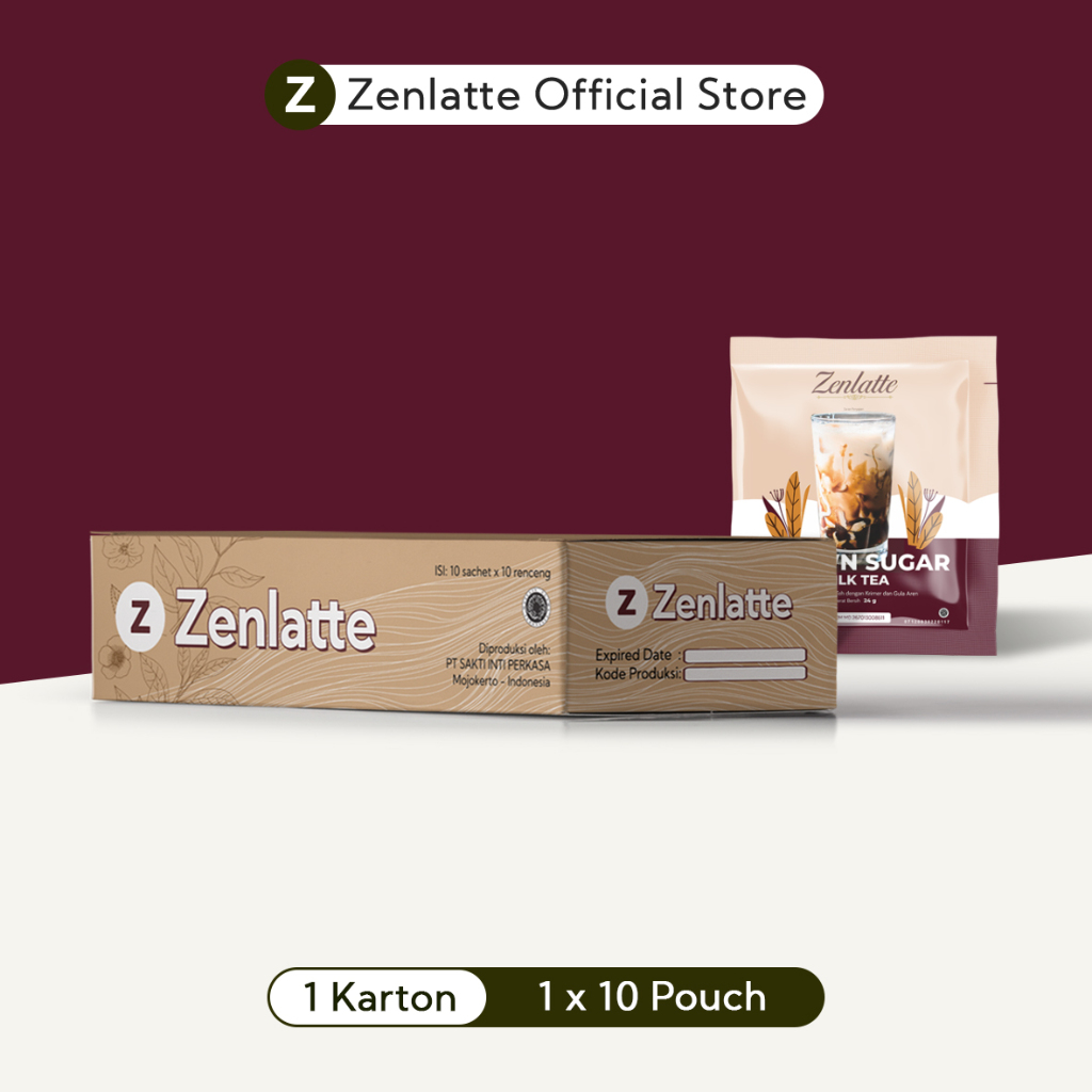 

Zenlatte Brown Sugar Milk Tea Renceng - 1 Karton | Brown Sugar Milk Tea Powder | Bubuk Brown Sugar
