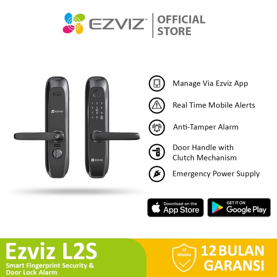 Ezviz L2S Smart Security System Fingerprint Door Handle Alarm Lock