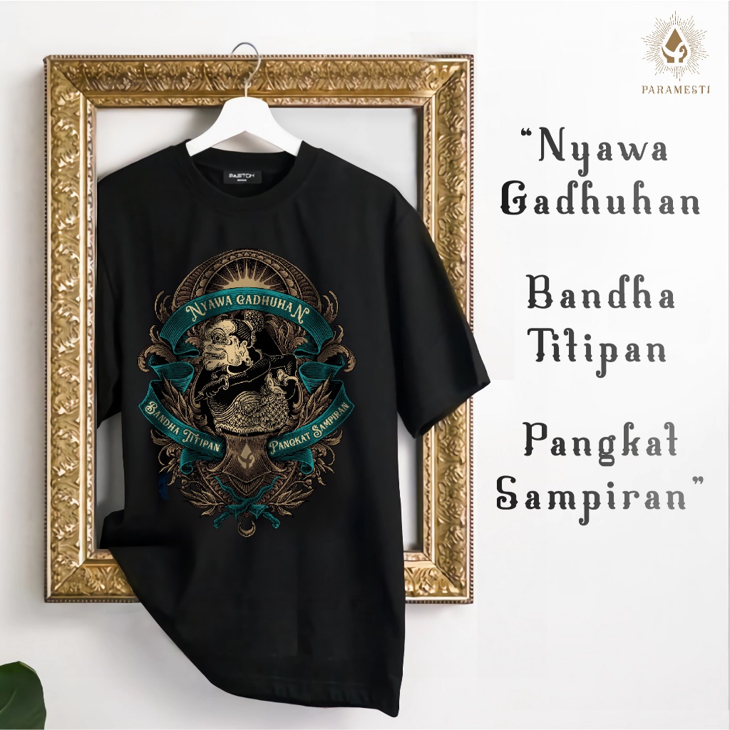Paramesti Kaos Jawa wayang Bagong Tshirt Budaya Jawa pria pitutur filsafat kata kata pramesti Origin