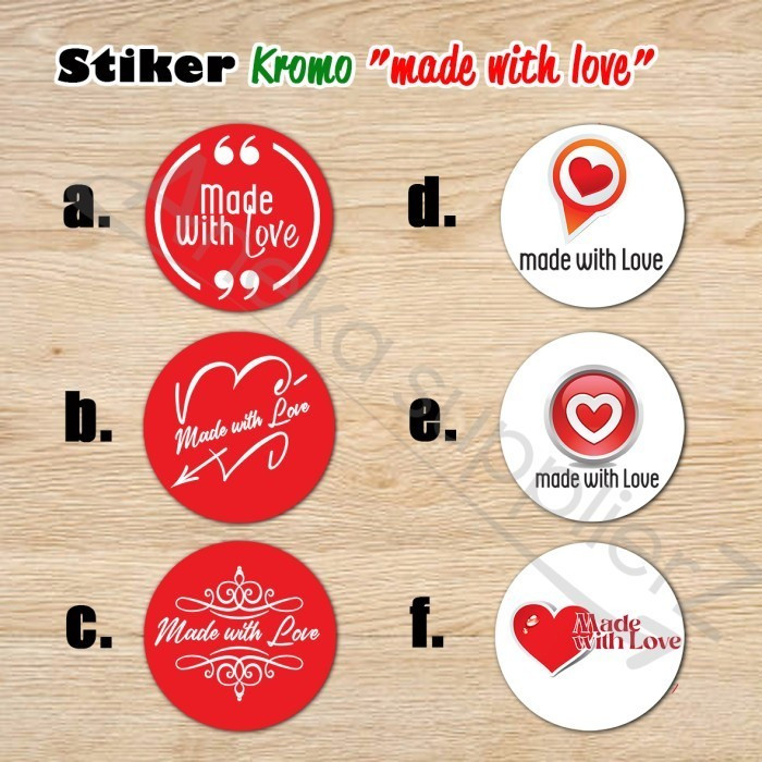 

Stiker - Sticker - Lunch Box - Box Kue - MADE WITH LOVE |SM3