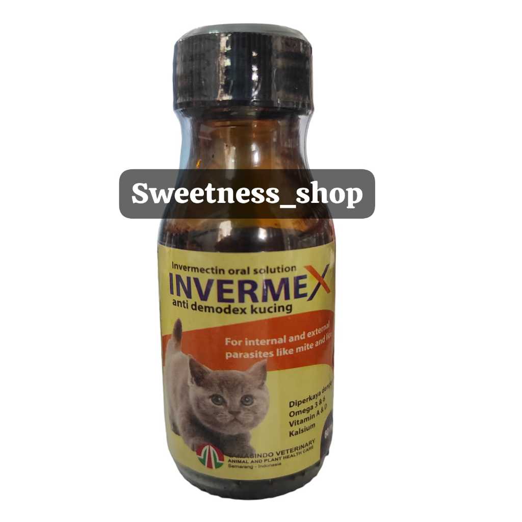 INVERMEX anti demodex kucing dengan oral 60 ml bukan spray