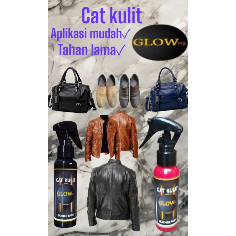 cat kulit GLOWing repaint jaket tas sepatu kulit warna hitam putih coklat permanen tahan lama tidak 