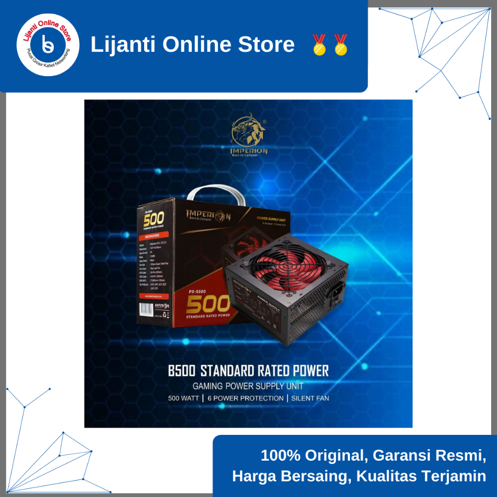 Imperion Power Supply B500 500 Watt/ PSU Gaming Imperion B500 500 Watt Original