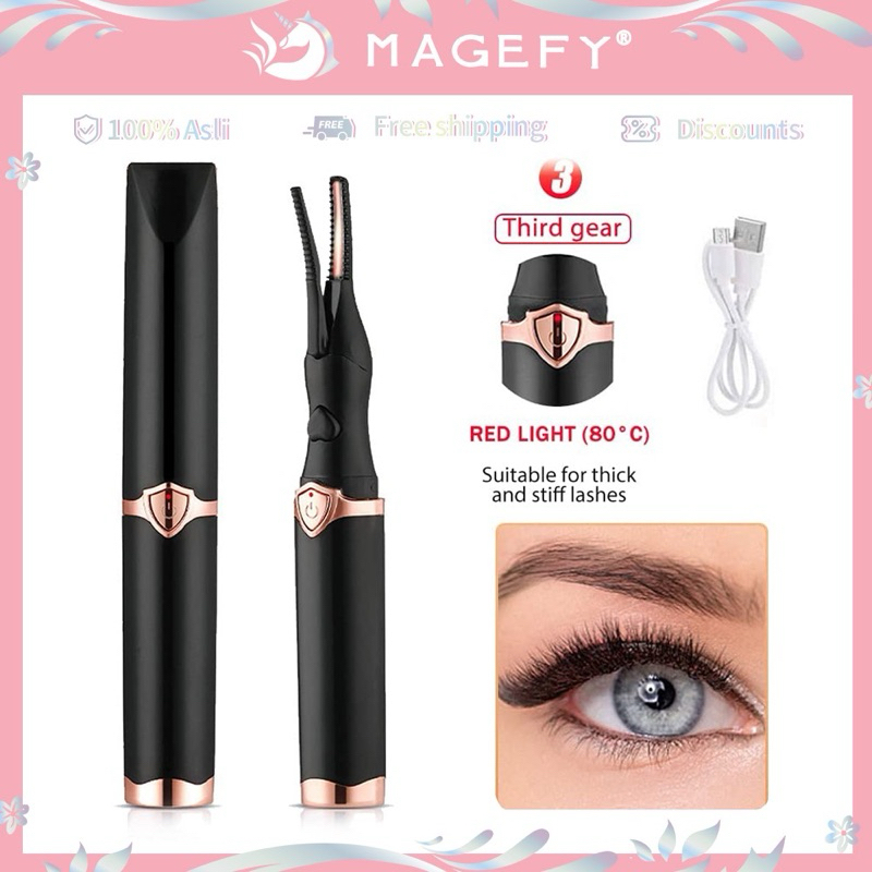 MAGEFY Penjepit Bulu Mata Elektrik 2-In-1 Yang Dapat Diisi Ulang Dan Dipanaskan Dengan Usb Dengan Si