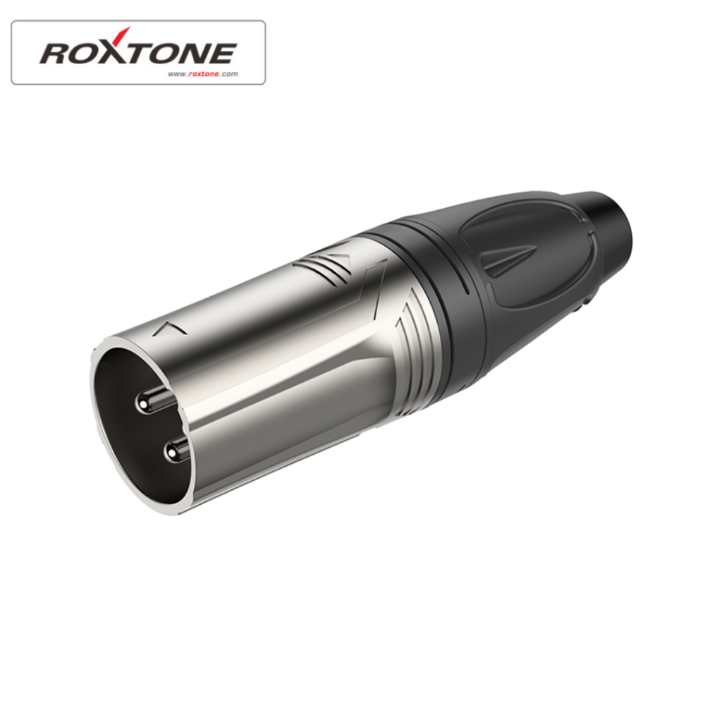 Jack XLR Male Roxtone / Jack Canon Jantan Hitam Silver RX3M-NT Original Roxtone