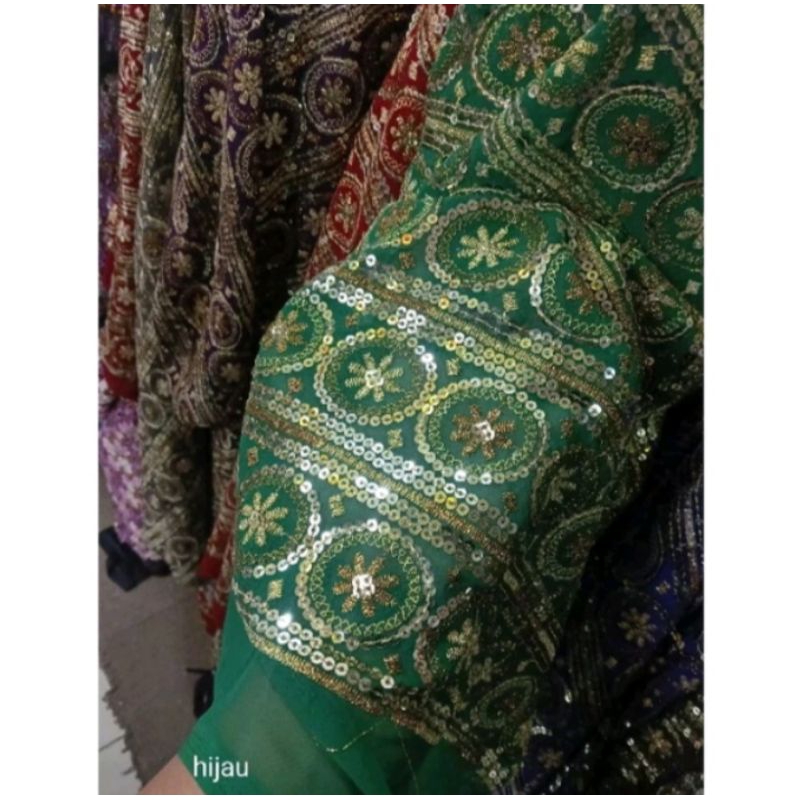 Bahan/kain sari india | sari india | kain sari india full payet