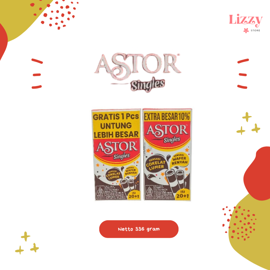 

Astor Singles Wafer Renyah Kemasan Box Isi 20+Extra 1