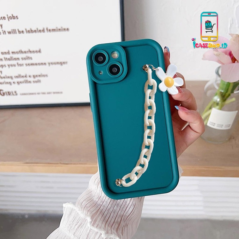 GC94 SOFTCASE UNTUK XIAOMI REDMI A1 A3 8 8A 9 9A 9C 9i 9T 10 11A 12 12C 13C GELANG RANTAI BUNGA PUTI