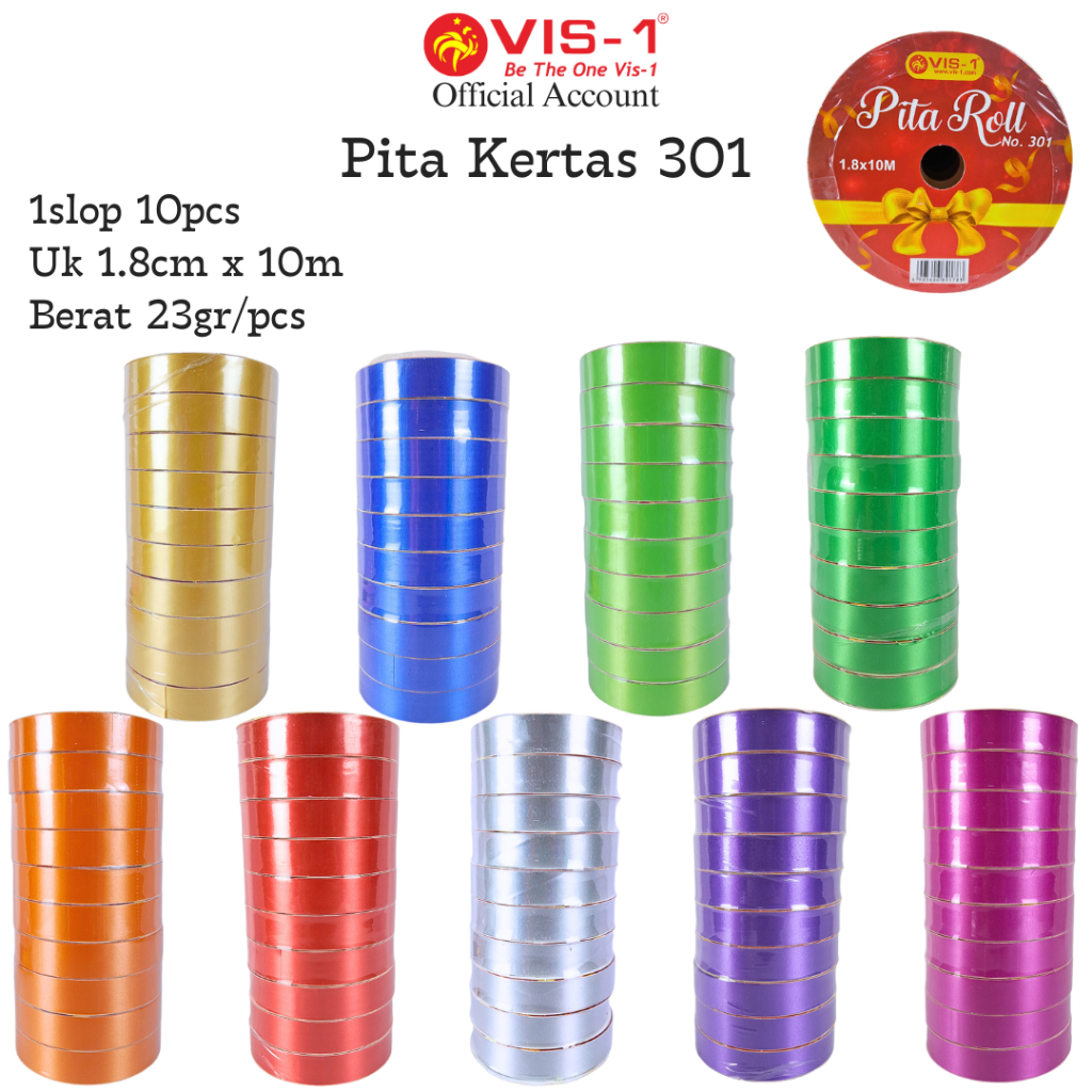 

Pita Kertas VIS-1 / Pita Jepang / Pita Kado Polos 301