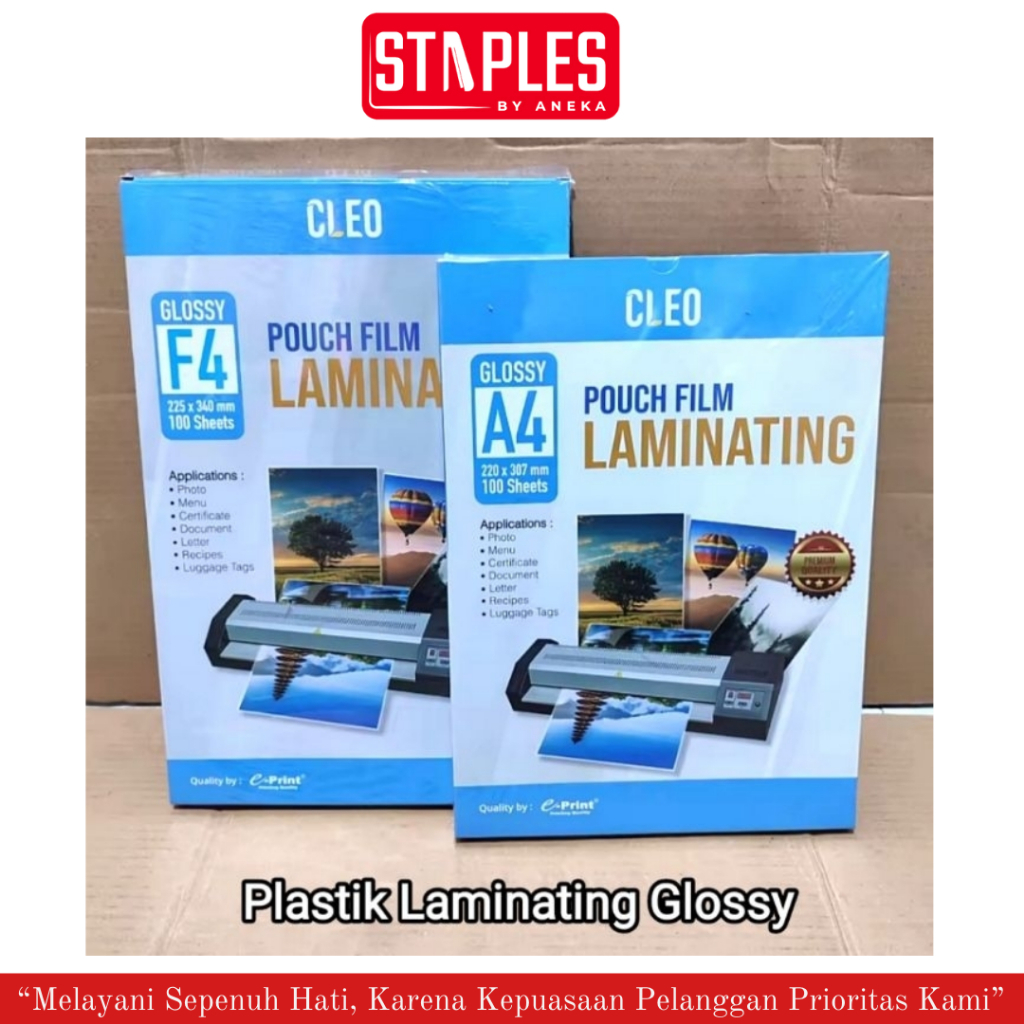 

e-print Plastik Laminating A4 Cleo / Plastik Laminating F4 Cleo