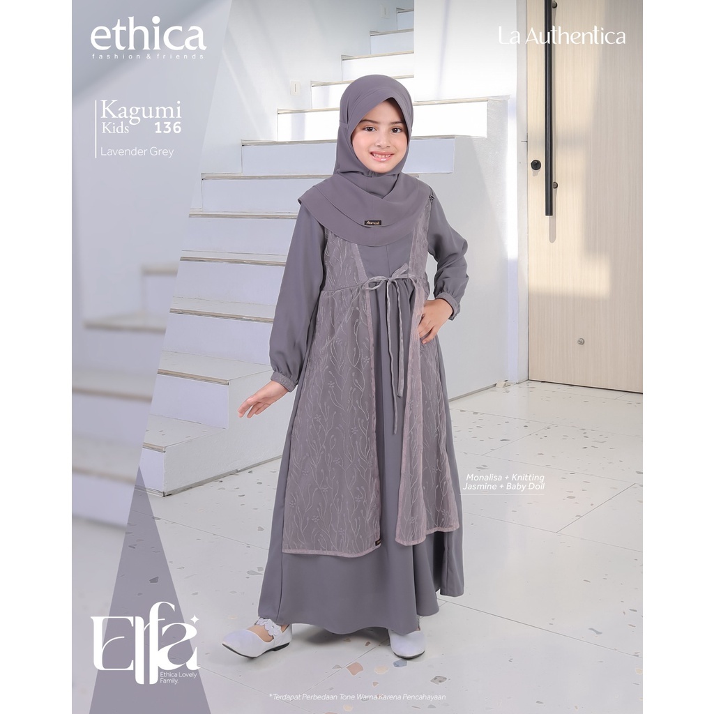 ETHICA Dress Anak Perempuan Premium ELFA 284 Lavender Grey