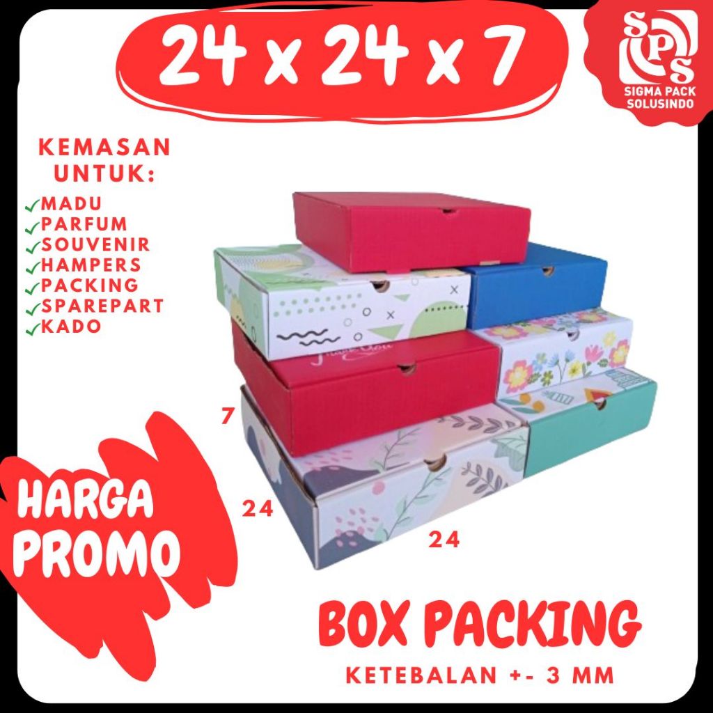 

Box_Hampers 24x24x7 Kardus Packing/Karton/Polos/Motif/Hampers/mukena/hoodie/Ied Mubarak/Lipat depan