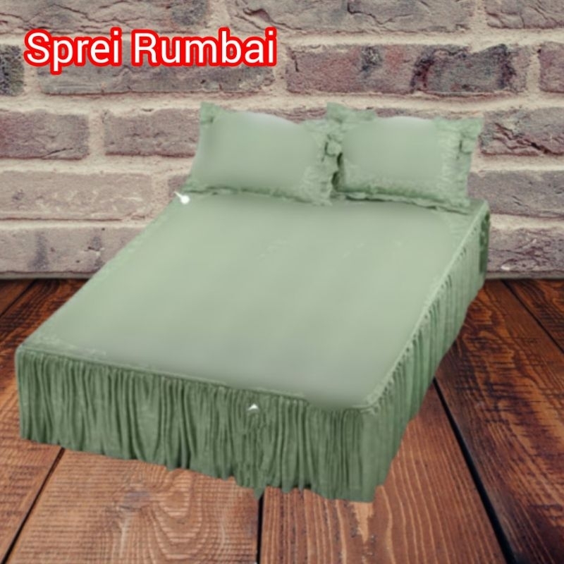 Sprei Rumbai Polos Katun Polymikro Halus Lembut dan Nyaman untuk tebel kasur 20 cm sd 25 cm dengan t