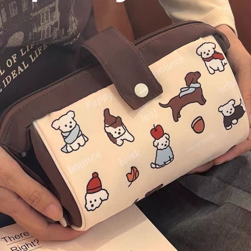 

Cartoon Puppy Print Pencil Bag Cute Student Large Capacity Pencil Case Multi-functional Items Storage Bag