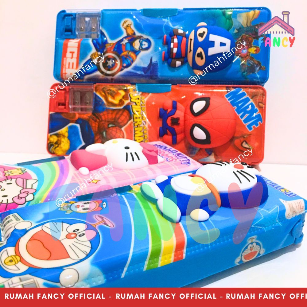 

[FREE BUBBLEWRAP] TEMPAT KOTAK PENSIL MAGNET 3D KARAKTER TIMBUL KT 511 + Serutan 2 Lubang Motif