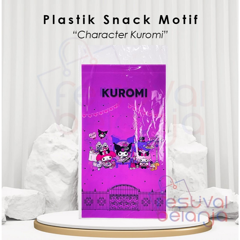 

Plastik Snack Ultah Kuromi / Plastik Snack Kuromi Uk 50x25 / Plastik Snack Ultah Sanrio / Plastik Snack Ultah