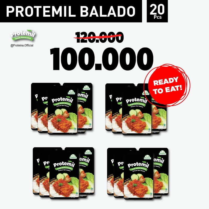 

Protemil Balado 20pcs / Makanan Instan / Siap Makan