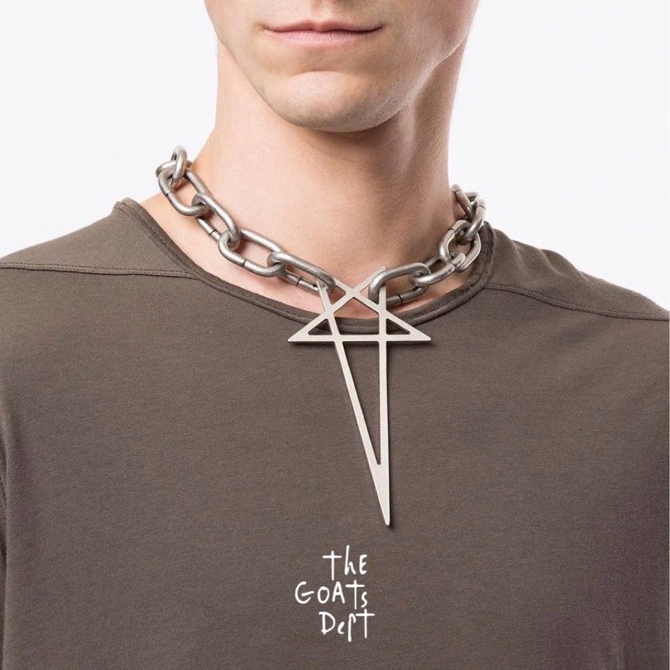 The Goats Dept - Pentagram Big Chain Necklace Original / tgd1095 kalung pola bintang goat kambing pe