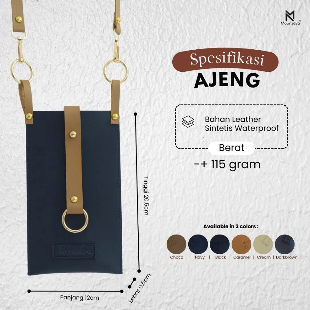 Moonzaya - Ajeng Phone Pouch/ Tas Hp/ Dompet HP keren waterproof bahan kulit sintesis premium