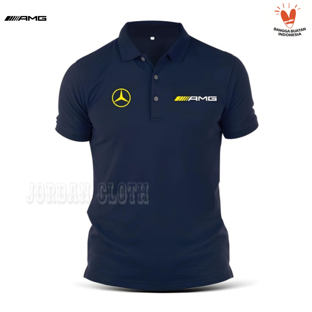 Polo shirt Tshirt Kaos Kerah Mercy Amg Mercedes Balap F1