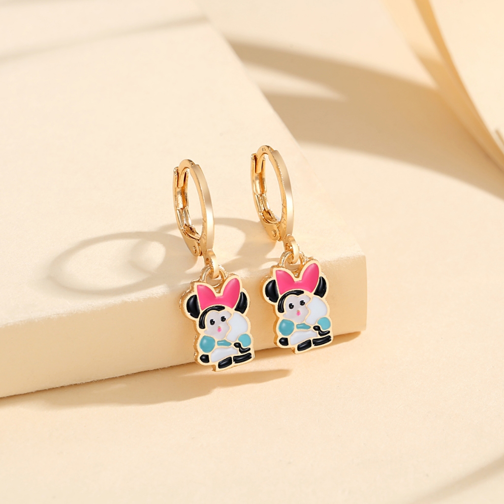 LM538【COD】 Anting Anak Titanium Lapis Emas Perhiasan Imitasi Lucu Anting Anti Luntur