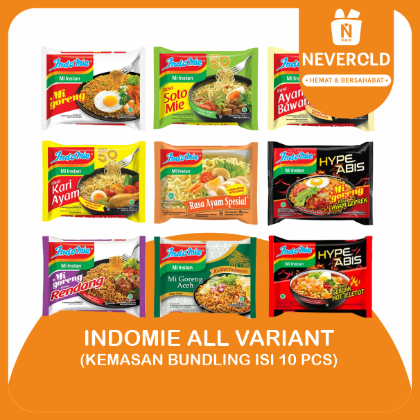 

INDOMIE ALL VARIANT TERLENGKAP BUNDLING ISI 10 PCS