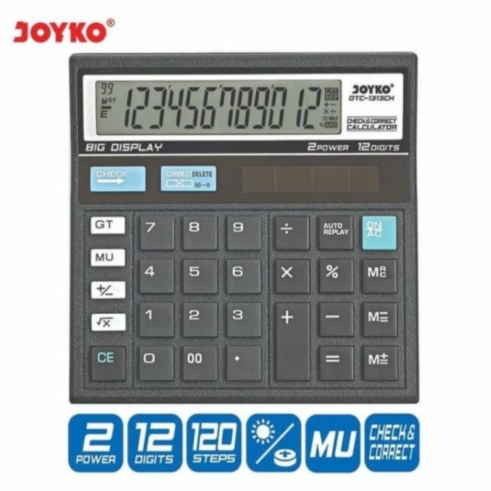 

JOYKO DTC1313CH 12 Digit CHECK CORRECT CALCULATOR Kalkulator Meja 1313CH ORI KODE J4D3