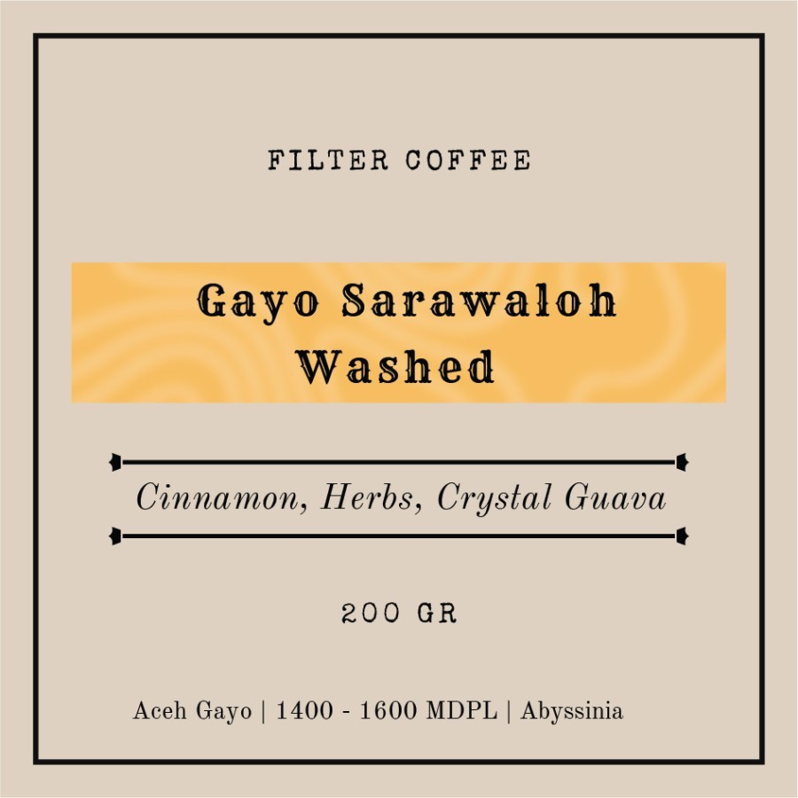 

Arabika Gayo Sarawaloh Washed 200 gr