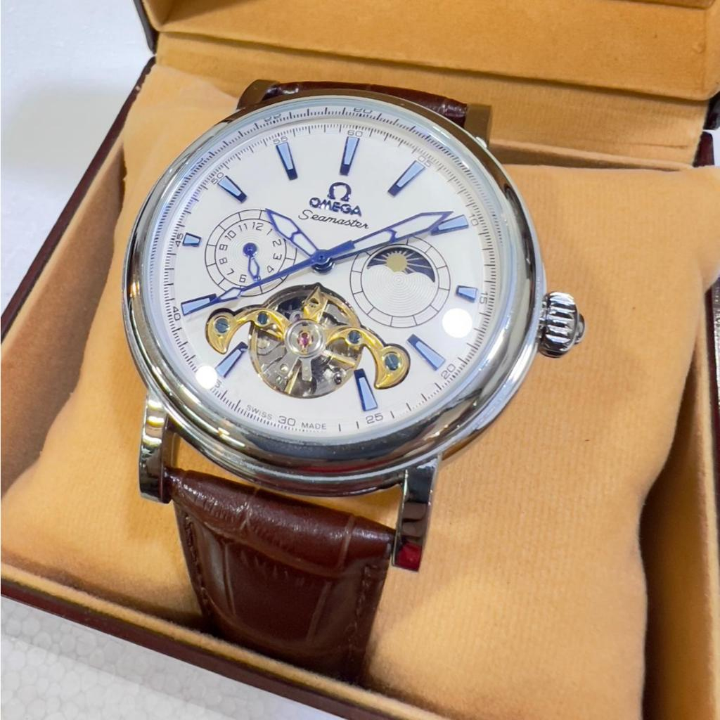 JAM TANGAN PRIA BUSINESS AUTOMATIC CHRONO AKTIF STRAP KULIT ORIGINAL