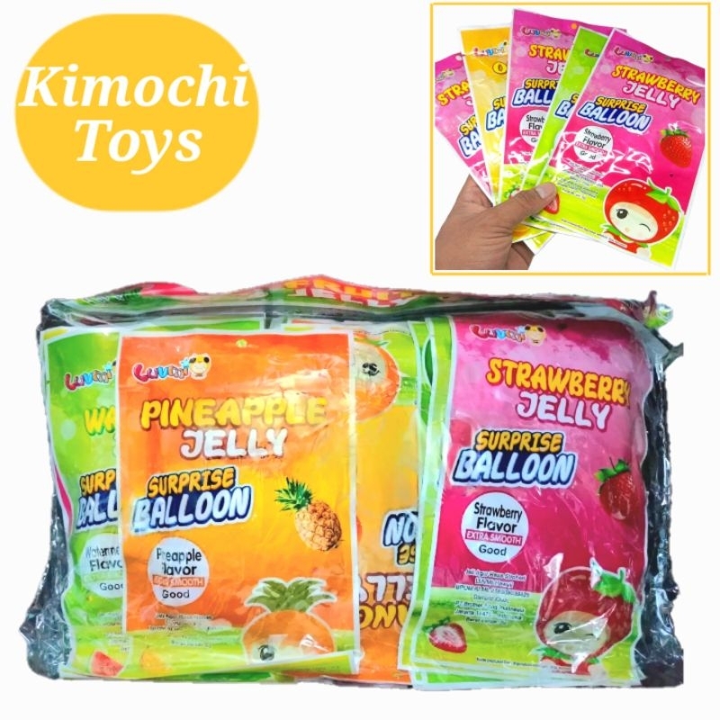 

Cemilan LUVMI Jelly Surprise Balloon 1 Pack Isi 30 Jeli Agar Berhadiah Balon Random Karakter