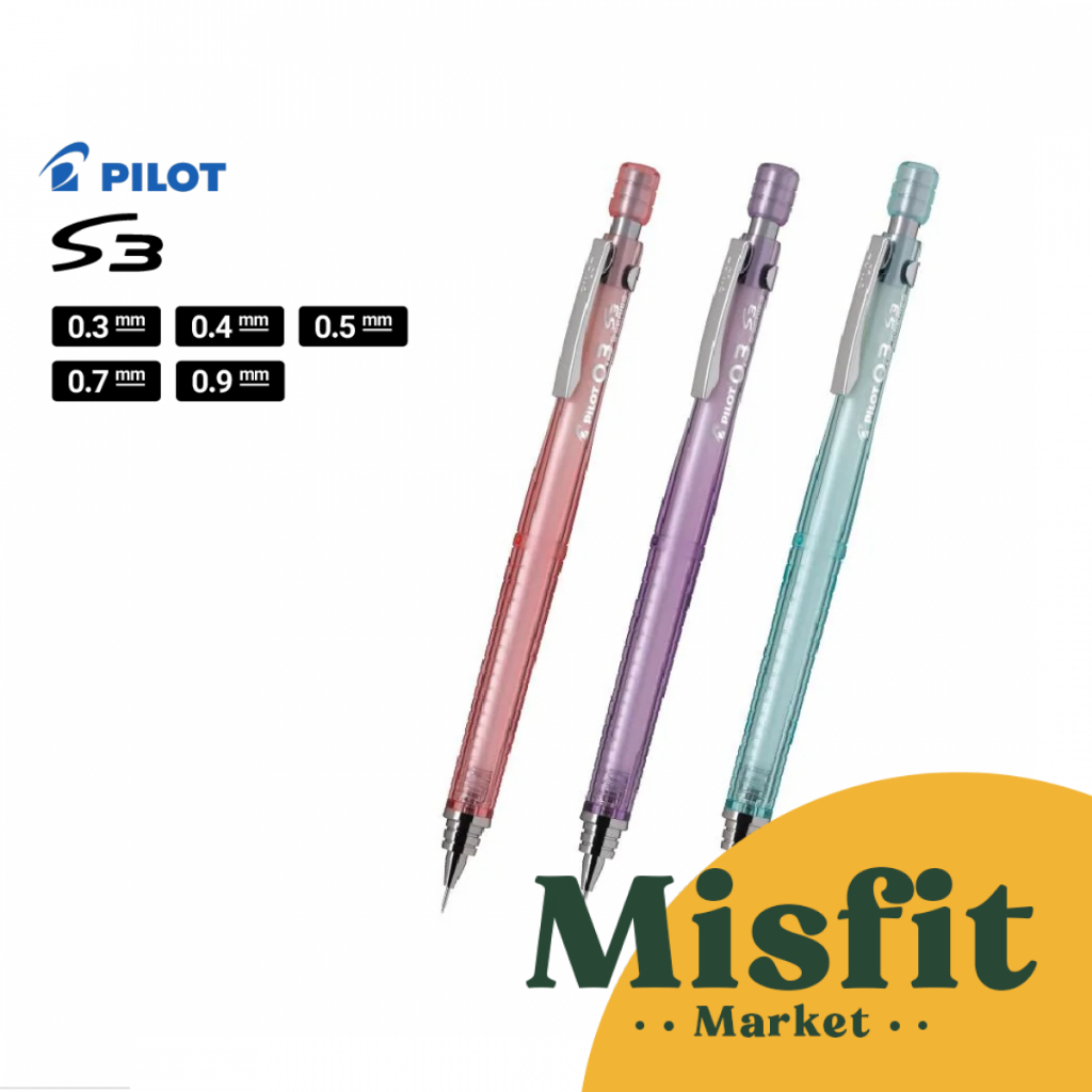 

Pilot S3 Mechanical Pencil 0.3 0.4 0.5 0.7 0.9 mm Pensil Mekanik Drafting Sketch Sketsa
