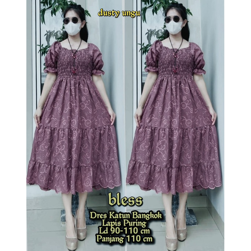 DRESS KATUN BANGKOK DRESS KATUN BOLONG  PREMIUM TERBARU