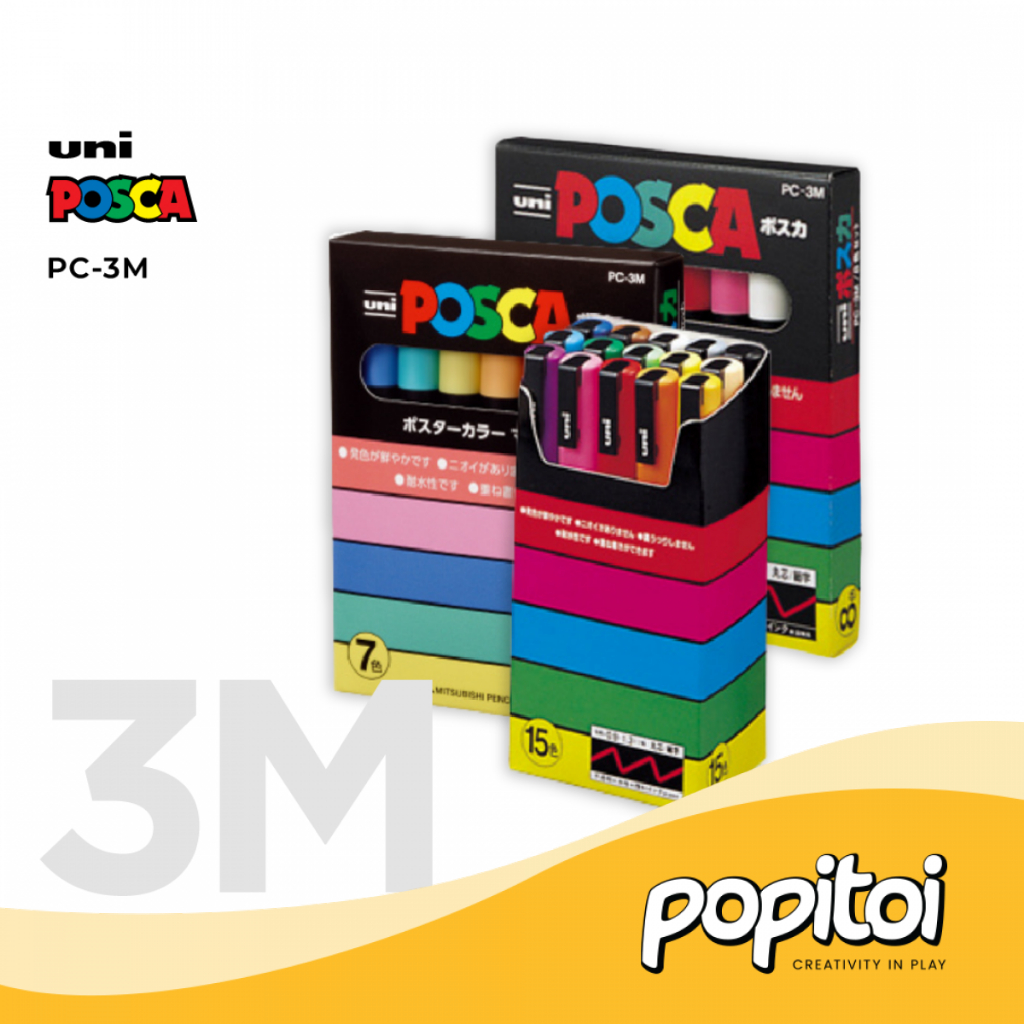 

UNI Posca PC-3M Acrylic Marker SET 7 8 15 Colors Fine Round Tip Spidol Warna Warni