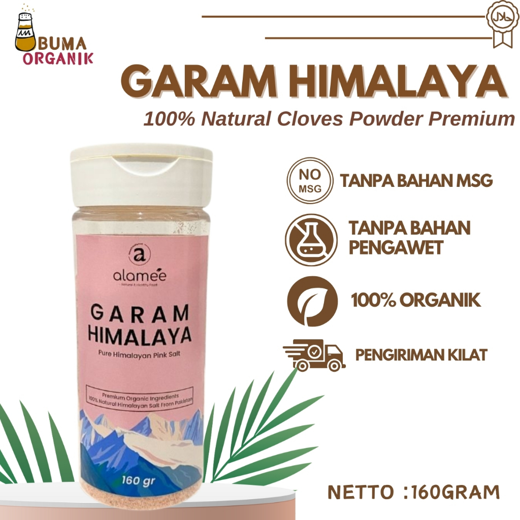 

Garam Himalaya Organik Himalayan garam murni Pink Salt 160 G